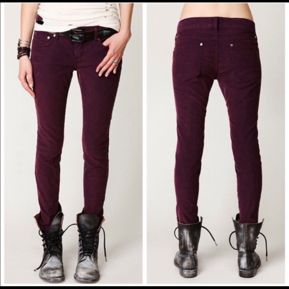 Free People burgundy corduroy pants, size 28